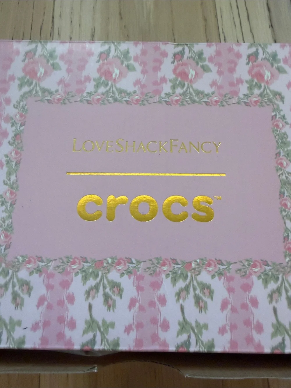 LoveShackFancy crocs Pink Floral Slip-On Sandals with Bow Accents